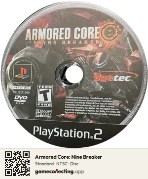 Armored Core: Nine Breaker PlayStation 2, NTSC disc
