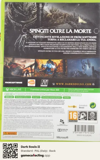 Dark Souls II Xbox 360, Italy box back