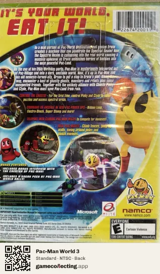 Pac-Man World 3 Xbox, NTSC box back