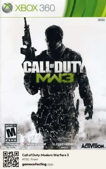 Call of Duty: Modern Warfare 3 Xbox 360, NTSC box front