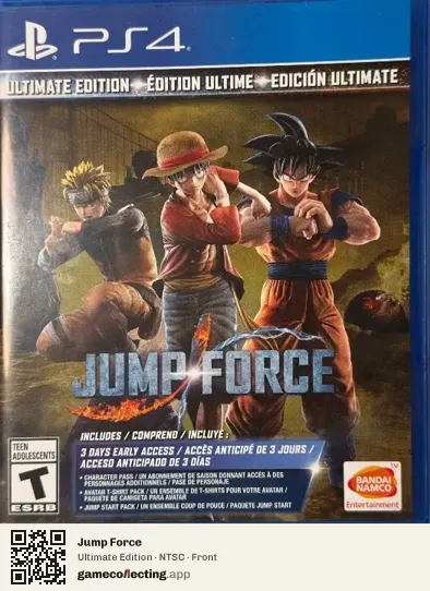 Jump Force PlayStation 4, NTSC box front