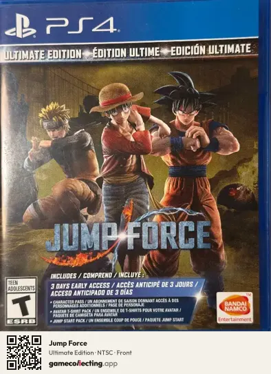 Jump Force PlayStation 4, NTSC box front