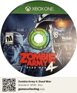 Zombie Army 4: Dead War Xbox One, NTSC disc
