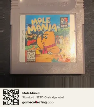 Mole Mania Game Boy, NTSC cartridge label