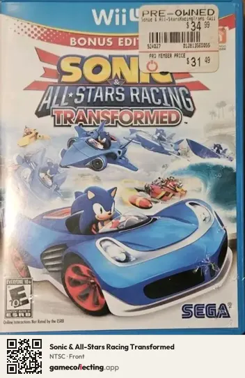 Sonic & All-Stars Racing Transformed Nintendo Wii U, NTSC box front