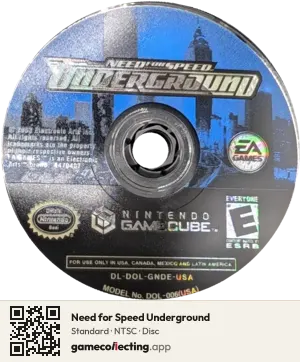 Need for Speed Underground Nintendo GameCube, NTSC disc