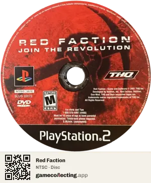 Red Faction PlayStation 2, NTSC disc