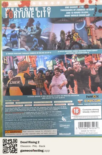 Dead Rising 2 Xbox 360, PAL box back