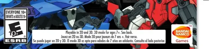 Tenkai Knights: Brave Battle, the ESRB box on its front