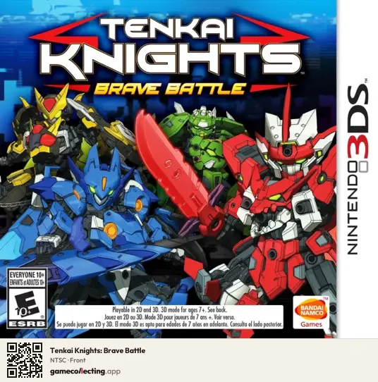 Tenkai Knights: Brave Battle Nintendo 3DS, NTSC box front