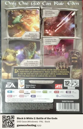 Black & White 2: Battle of the Gods Computer, PAL box back