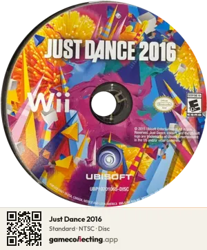 Just Dance 2016 Nintendo Wii, NTSC disc