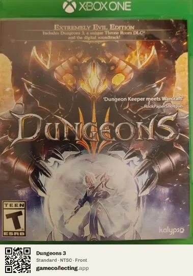 Dungeons 3 Xbox One, NTSC box front