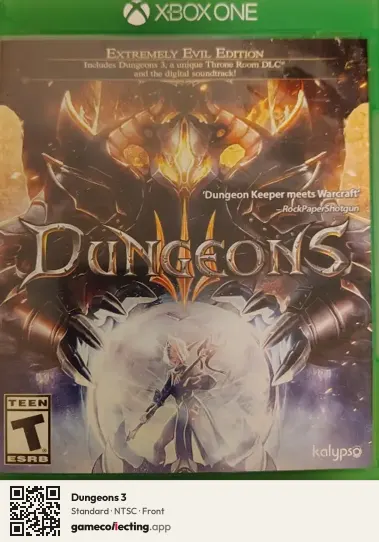 Dungeons 3 Xbox One, NTSC box front