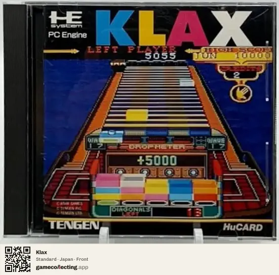 Klax TurboGrafx-16, Japan box front