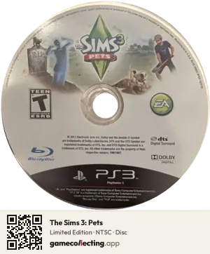 The Sims 3: Pets PlayStation 3, NTSC disc