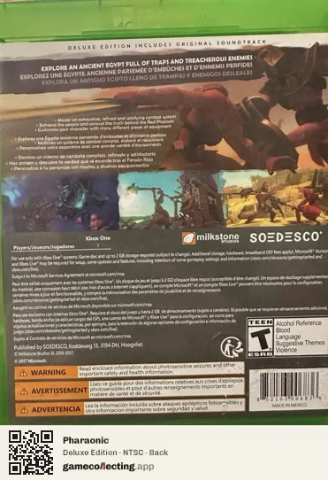 Pharaonic Xbox One, NTSC box back
