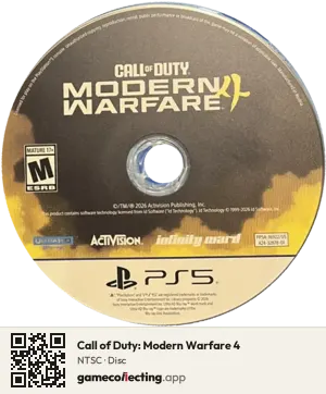 Call of Duty: Modern Warfare 4 PlayStation 5, NTSC disc