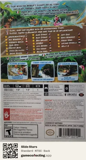 Slide Stars Nintendo Switch, NTSC box back