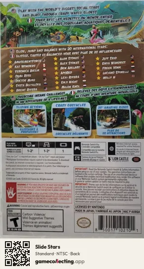 Slide Stars Nintendo Switch, NTSC box back