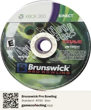 Brunswick Pro Bowling Xbox 360, NTSC disc