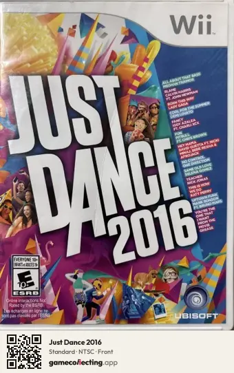 Just Dance 2016 Nintendo Wii, NTSC box front