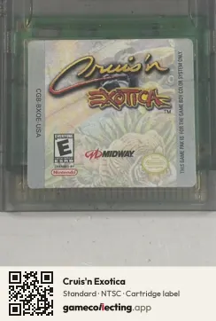 Cruis'n Exotica Game Boy Color, NTSC cartridge label