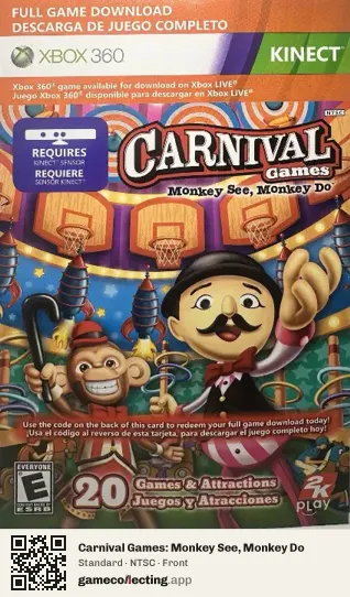 Carnival Games: Monkey See, Monkey Do Xbox 360, NTSC box front