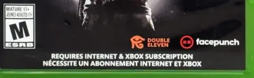 Rust: Console Edition, the ESRB box on its front