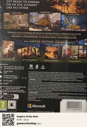 Empire of the Ants Xbox Series X, NTSC box back