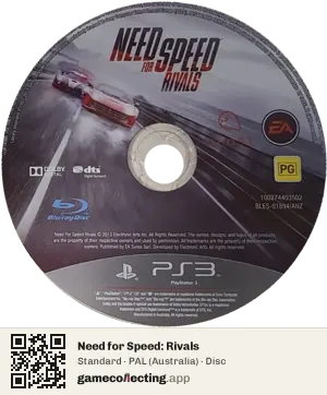 Need for Speed: Rivals PlayStation 3, PAL disc