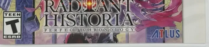 Radiant Historia: Perfect Chronology, the ESRB box on its front