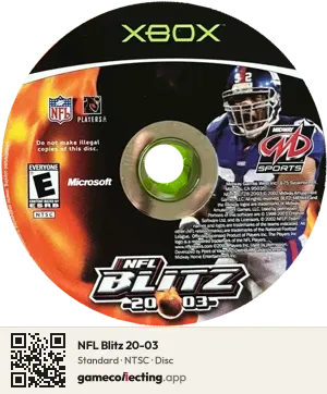 NFL Blitz 20-03 Xbox, NTSC disc