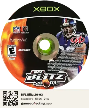 NFL Blitz 20-03 Xbox, NTSC disc