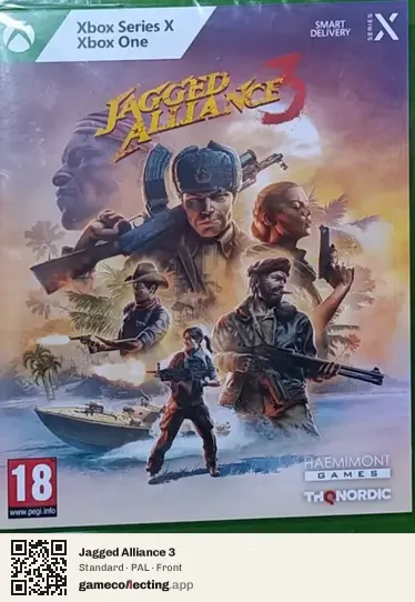 Jagged Alliance 3 Xbox One, PAL box front