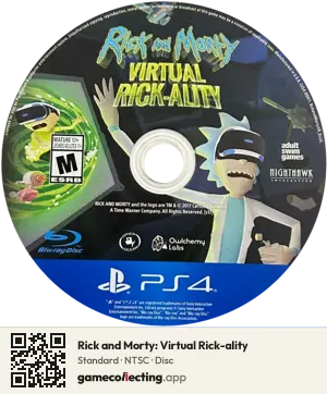 Rick and Morty: Virtual Rick-ality PlayStation 4, NTSC disc