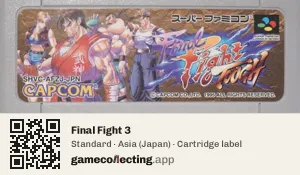 Final Fight 3 Super Nintendo Entertainment System, Asia cartridge label