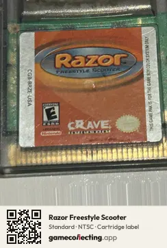 Razor Freestyle Scooter Game Boy Color, NTSC cartridge label
