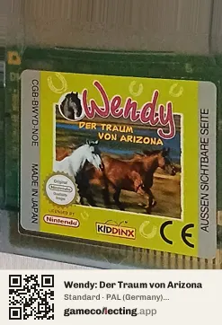 Wendy: Der Traum von Arizona Game Boy Color, PAL cartridge label