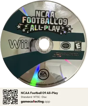 NCAA Football 09 All-Play Nintendo Wii, NTSC disc