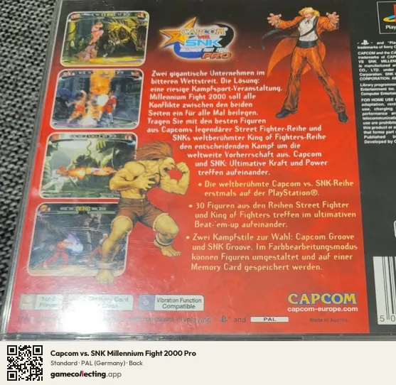 Capcom vs. SNK Millennium Fight 2000 Pro PlayStation, Germany box back