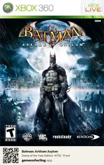 Batman: Arkham Asylum Xbox 360, NTSC box front