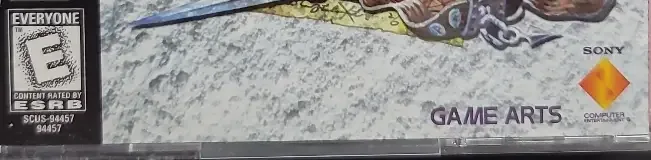 Grandia, the ESRB box on its front