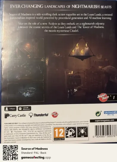 Source of Madness PlayStation 5, PAL box back