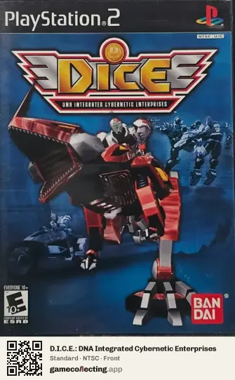 D.I.C.E.: DNA Integrated Cybernetic Enterprises PlayStation 2, NTSC box front