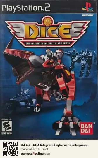 D.I.C.E.: DNA Integrated Cybernetic Enterprises PlayStation 2, NTSC box front