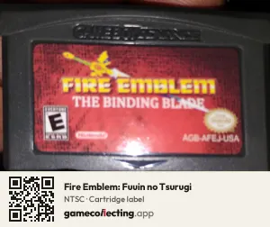 Fire Emblem: Fuuin no Tsurugi Game Boy Advance, NTSC cartridge label