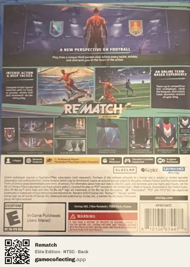 Rematch PlayStation 5, NTSC box back