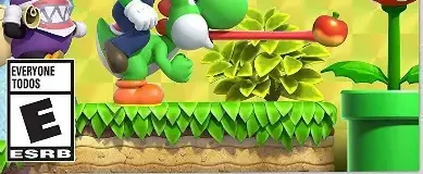 New Super Mario Bros. U Deluxe, the ESRB box on its front