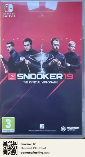Snooker 19 Nintendo Switch, PAL box front